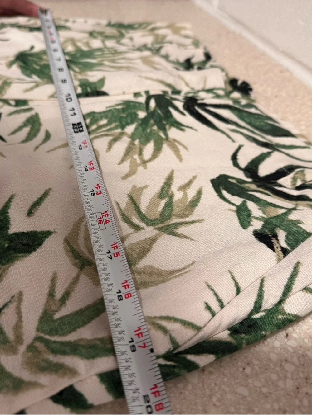 J. Jill Barley Palm Print Linen-Blend Wide Leg Crop Pants Beige GreenLeaf SP NWT - Picture 15 of 16